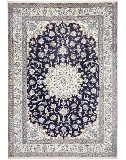 Tappeto Nain Kashmar Persia bianco grigio 250x348
