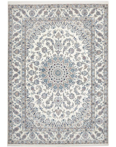 Tappeto Nain Kashmar Persia bianco grigio 250x351