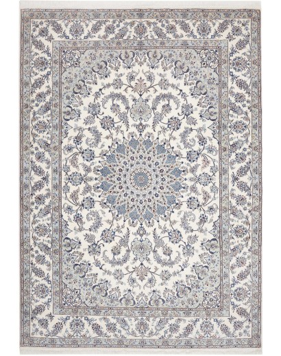 Tappeto Nain Kashmar Persia bianco grigio 244x349