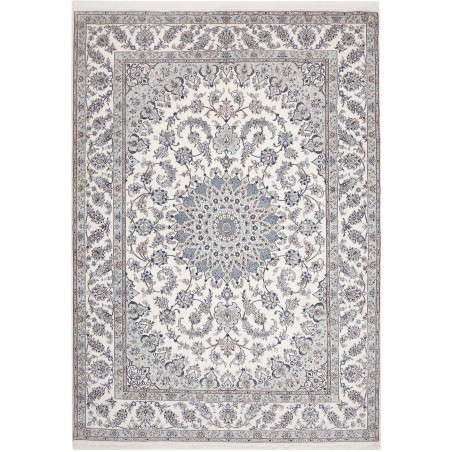 Tappeto Nain Kashmar Persia bianco grigio 244x349