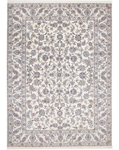 Tappeto Nain Kashmar Persia bianco grigio 248x343