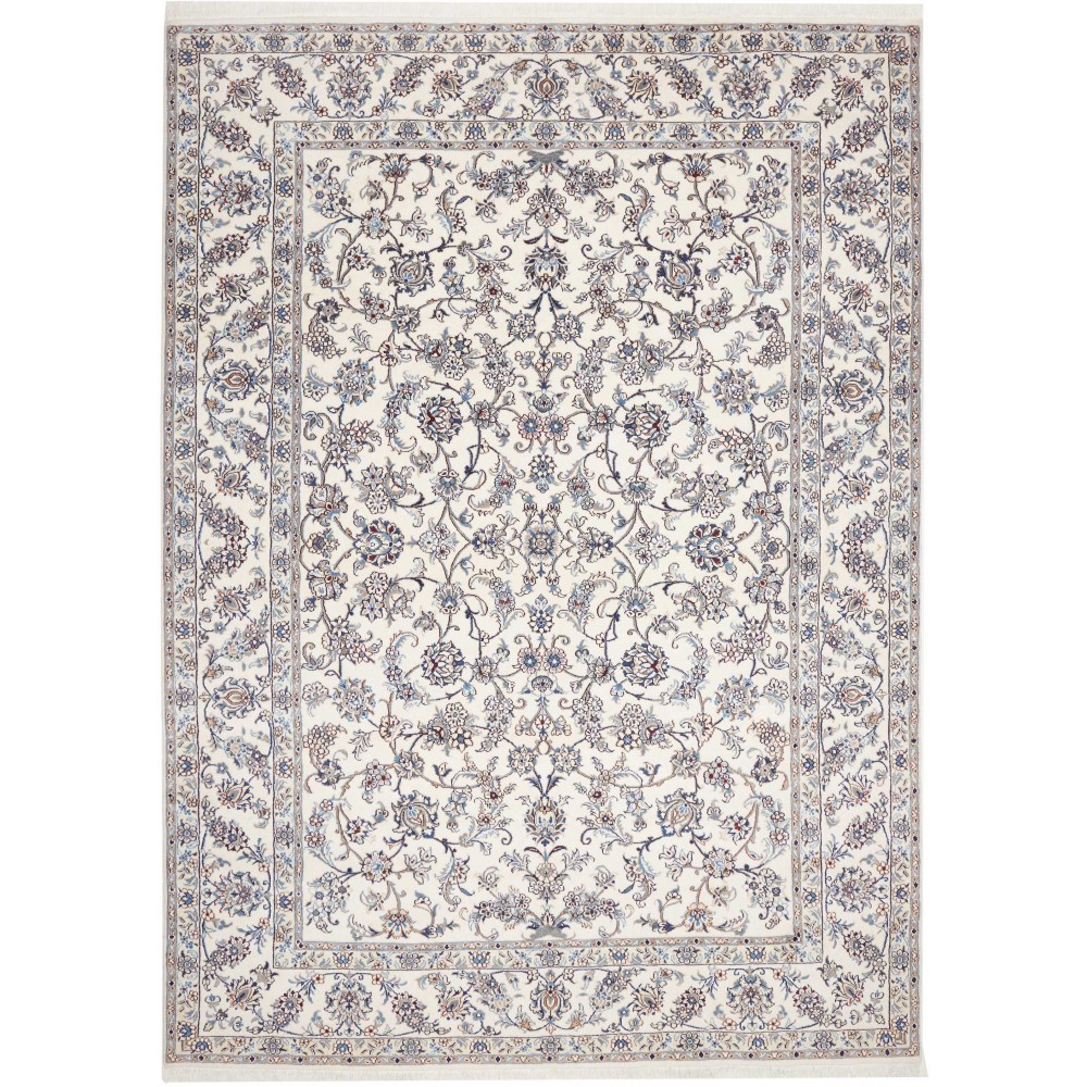 Tappeto Nain Kashmar Persia bianco grigio 248x343 Tappeto Nain Kashmar Persia bianco grigio 248x343