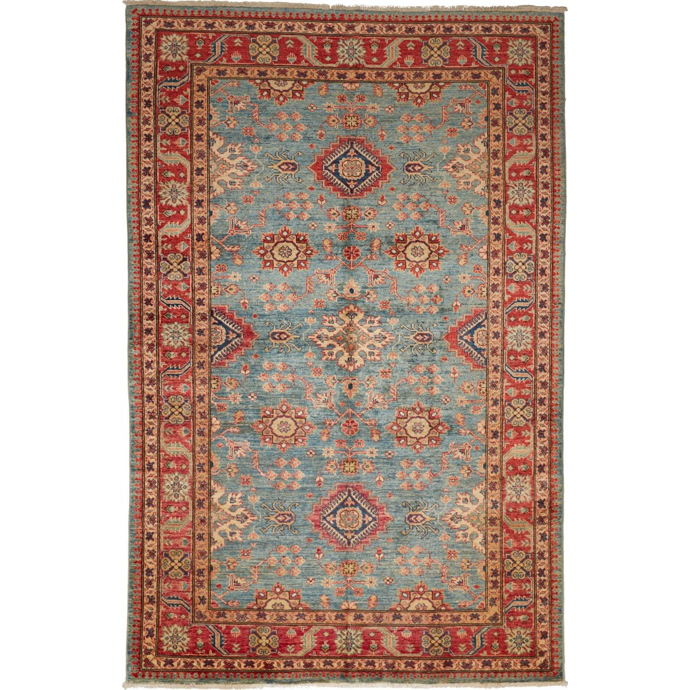 Tappeto Kazak Fine Pakistan bianco grigio 161x245 Tappeto Kazak Fine Pakistan bianco grigio 161x245