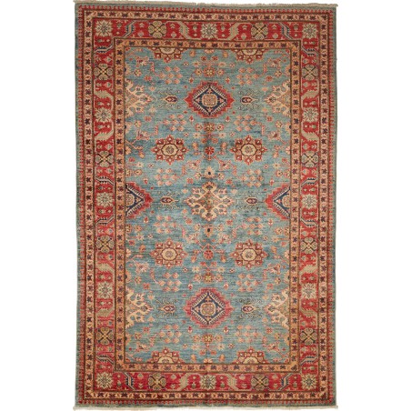 Tappeto Kazak Fine Pakistan bianco grigio 161x245