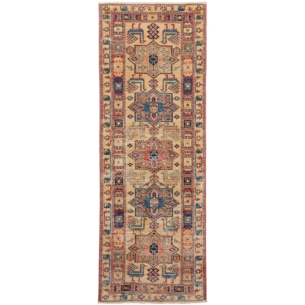 Tappeto Kazak Fine Pakistan marrone grigio 65x185 Tappeto Kazak Fine Pakistan marrone grigio 65x185