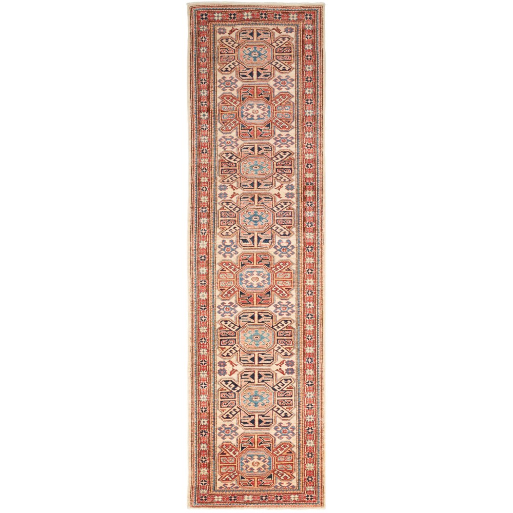 Tappeto Kazak Fine Pakistan marrone grigio 79x288 Tappeto Kazak Fine Pakistan marrone grigio 79x288