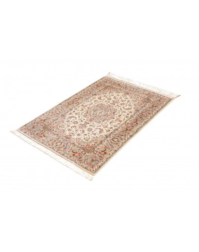 Tappeto Ghom seta Persia giallo 80x120