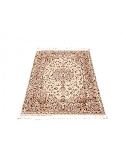 Tappeto Ghom seta Persia giallo 80x120