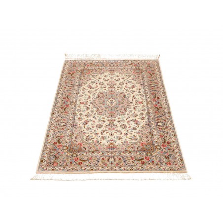 Tappeto Ghom seta Persia giallo 80x120