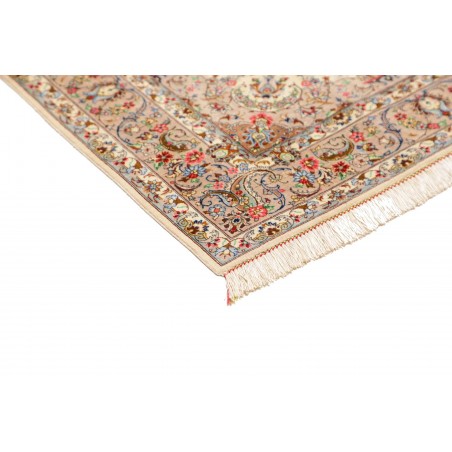 Tappeto Ghom seta Persia giallo 80x120