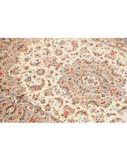 Tappeto Ghom seta Persia giallo 80x120