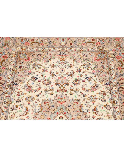 Tappeto Ghom seta Persia giallo 80x120