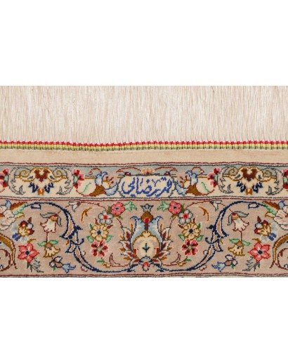 Tappeto Ghom seta Persia giallo 80x120