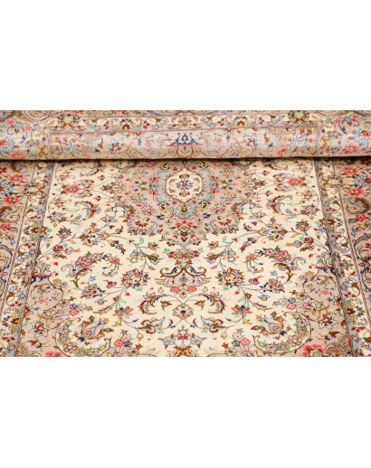 Tappeto Ghom seta Persia giallo 80x120