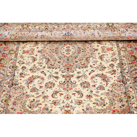 Tappeto Ghom seta Persia giallo 80x120