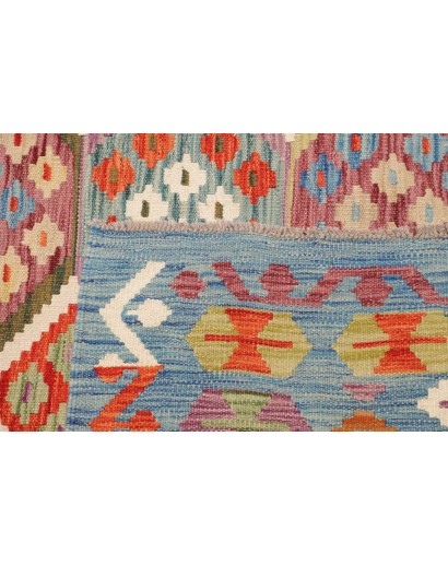Tappeto Kilim Afghanistan marrone azzurro 315x393