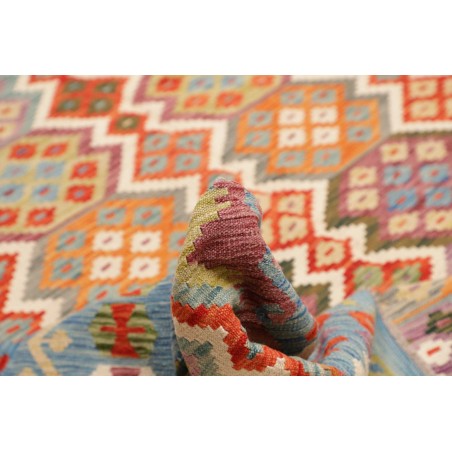 Tappeto Kilim Afghanistan marrone azzurro 315x393