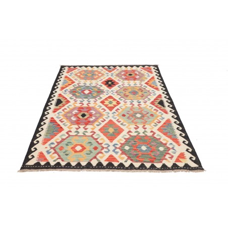 Tappeto Kilim Afghanistan giallo grigio 123x182
