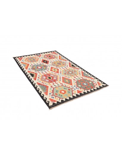 Tappeto Kilim Afghanistan giallo grigio 123x182