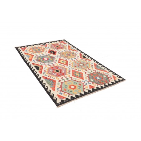 Tappeto Kilim Afghanistan giallo grigio 123x182