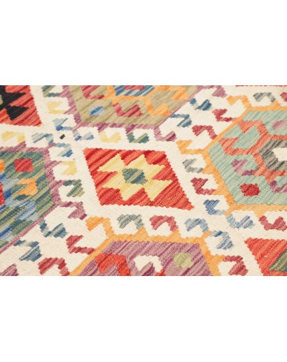 Tappeto Kilim Afghanistan giallo grigio 123x182