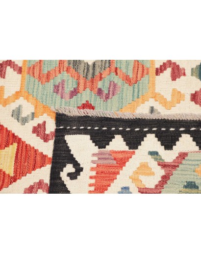 Tappeto Kilim Afghanistan giallo grigio 123x182
