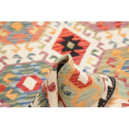 Tappeto Kilim Afghanistan giallo grigio 123x182