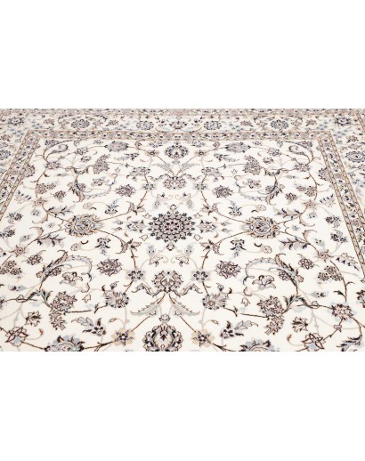 Tappeto Nain 6La Persia bianco azzurro 204x205