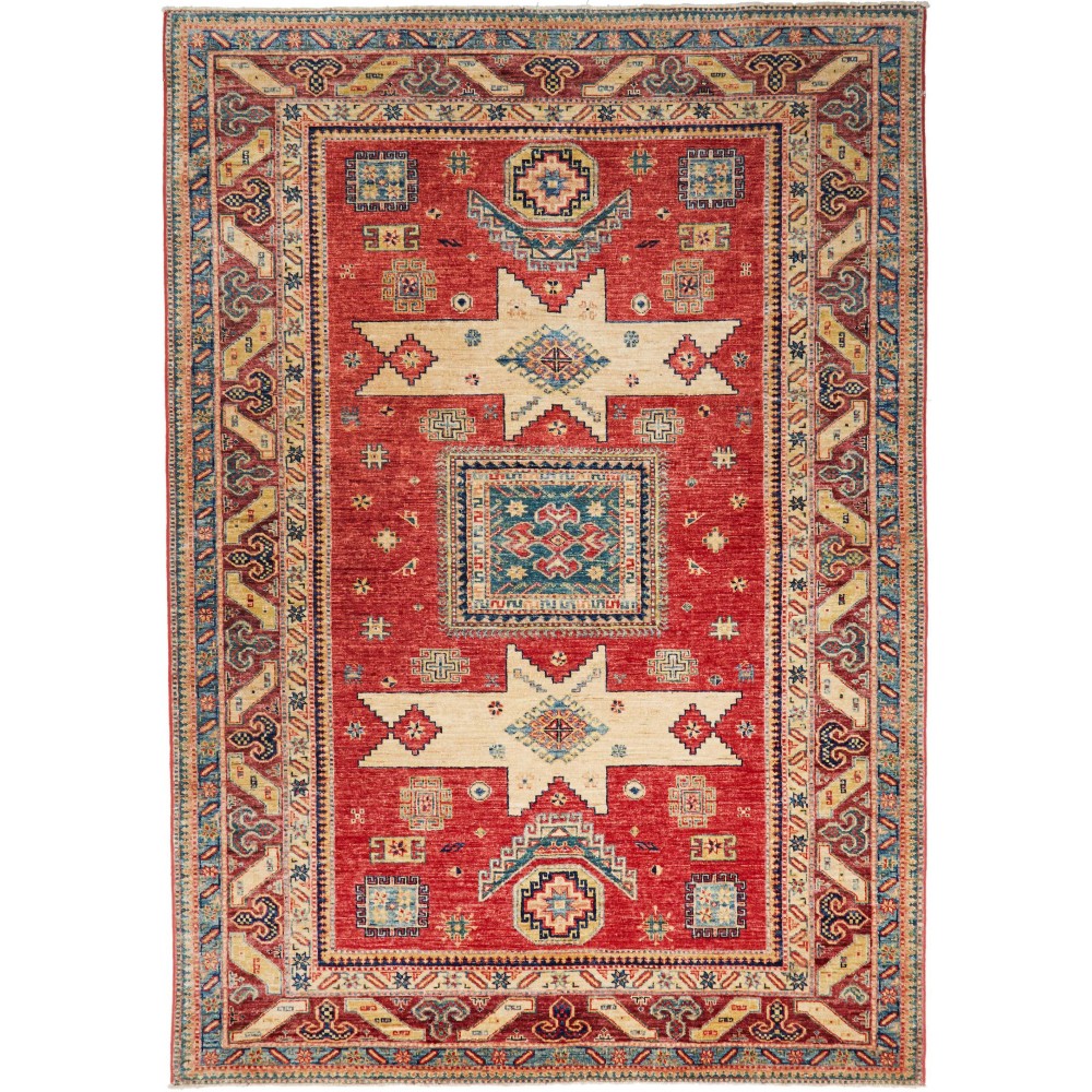 Tappeto Kazak Fine Pakistan marrone grigio 172x241 Tappeto Kazak Fine Pakistan marrone grigio 172x241
