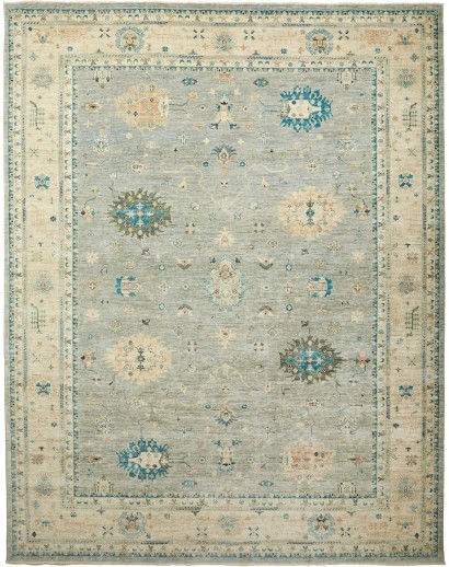 Tappeto Malka Pakistan azzurro grigio 243x311