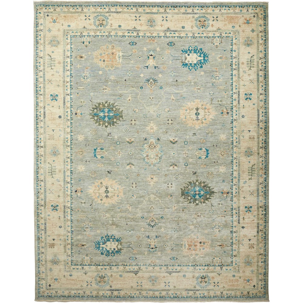 Tappeto Malka Pakistan azzurro grigio 243x311 Tappeto Malka Pakistan azzurro grigio 243x311