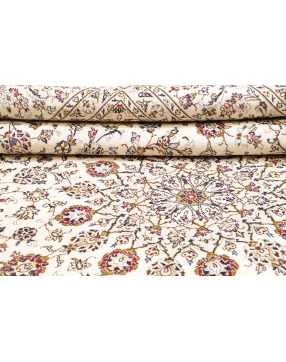 Tappeto Kashan Persia bianco azzurro 243x342