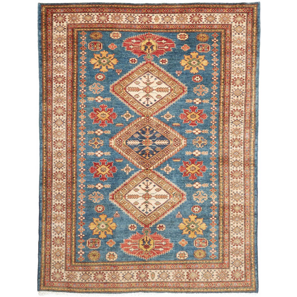 Tappeto Kazak Fine Pakistan bianco giallo 175x226 Tappeto Kazak Fine Pakistan bianco giallo 175x226