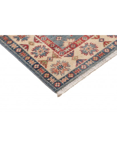 Tappeto Kazak Afghanistan azzurro grigio 89x393