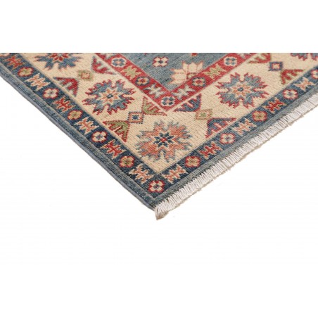 Tappeto Kazak Afghanistan azzurro grigio 89x393