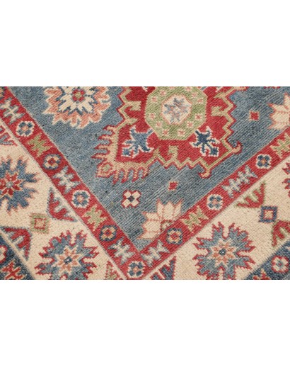 Tappeto Kazak Afghanistan azzurro grigio 89x393