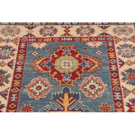 Tappeto Kazak Afghanistan azzurro grigio 89x393