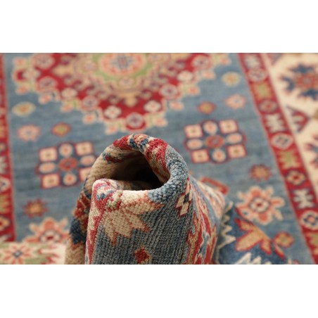 Tappeto Kazak Afghanistan azzurro grigio 89x393