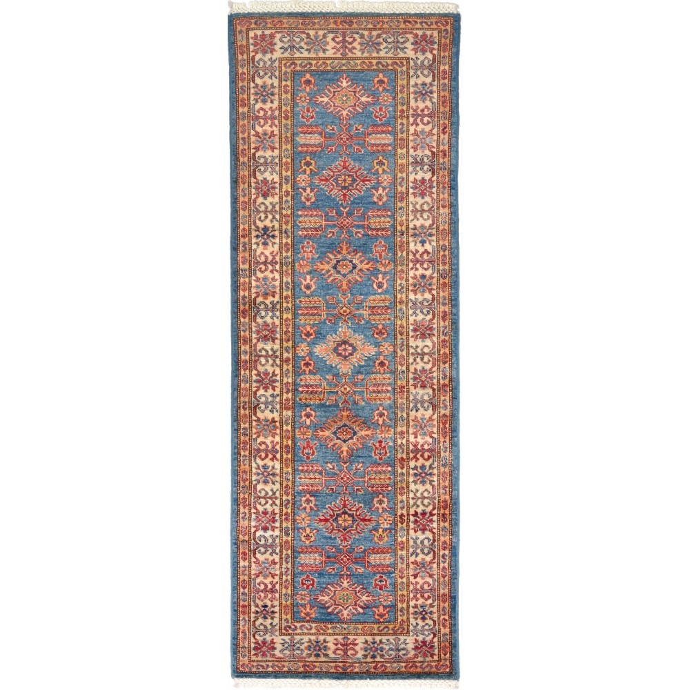 Tappeto Kazak Fine Pakistan marrone grigio 56x181 Tappeto Kazak Fine Pakistan marrone grigio 56x181