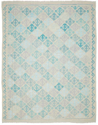 Tappeto Kilim Afghanistan beige azzurro 240x311