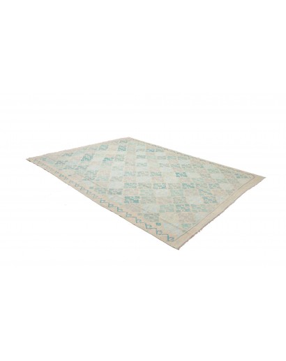 Tappeto Kilim Afghanistan beige azzurro 240x311