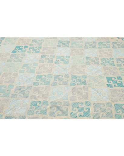 Tappeto Kilim Afghanistan beige azzurro 240x311