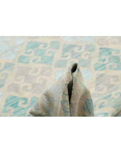 Tappeto Kilim Afghanistan beige azzurro 240x311