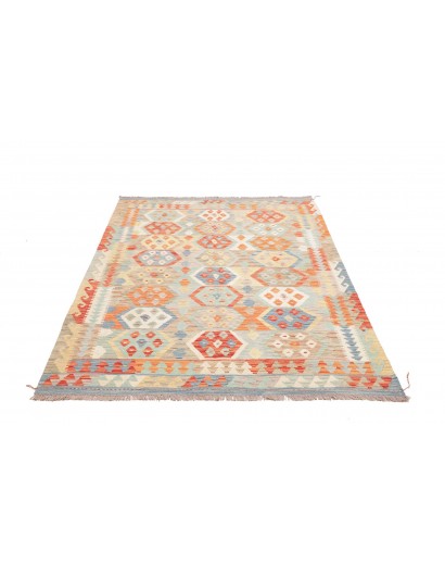 Tappeto Kilim Afghanistan marrone rosso 151x203
