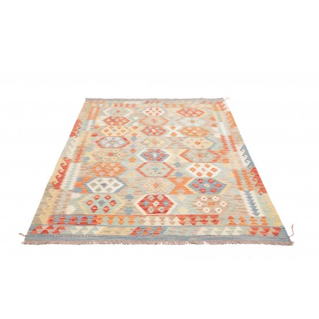 Tappeto Kilim Afghanistan marrone rosso 151x203