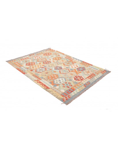 Tappeto Kilim Afghanistan marrone rosso 151x203