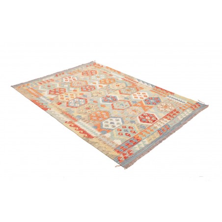 Tappeto Kilim Afghanistan marrone rosso 151x203