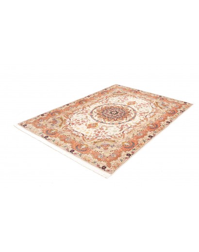 Tappeto Tabriz 50 Raj Persia giallo grigio 148x202