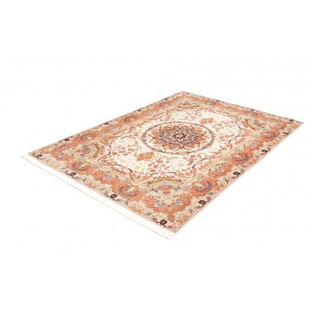 Tappeto Tabriz 50 Raj Persia giallo grigio 148x202