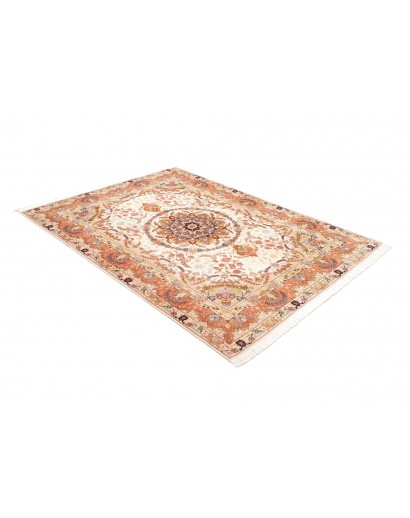 Tappeto Tabriz 50 Raj Persia giallo grigio 148x202